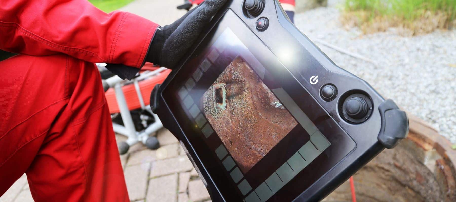 camera inspection in progress. Tablet view