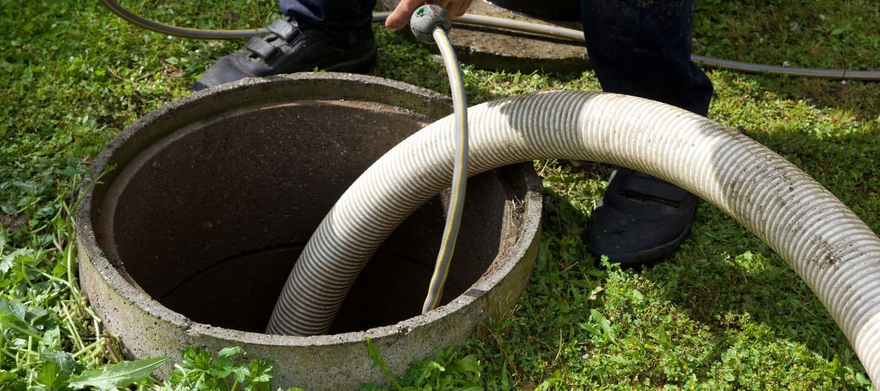 drain cleaning in progress
