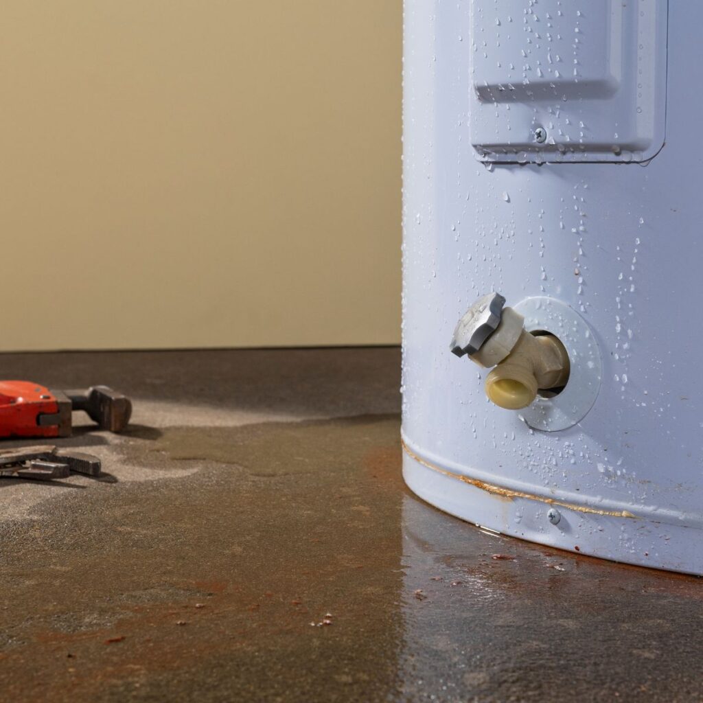 water heater that is being repaired