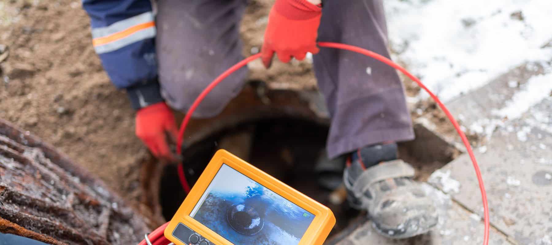 Inspecting sewer with camera equipment